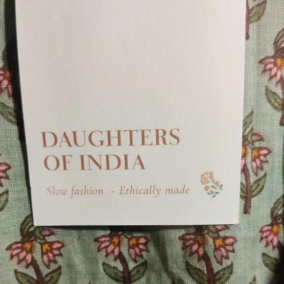 Daughters of India Zuri Wrap Dress NWT Size XS Sage - Picture 14 of 15